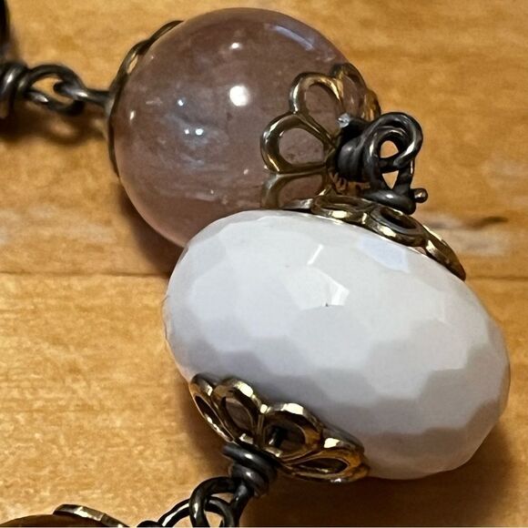 Art Deco Crystal Beaded Bracelet Wire Flower Design Small Wrist Fit - Picture 8 of 8